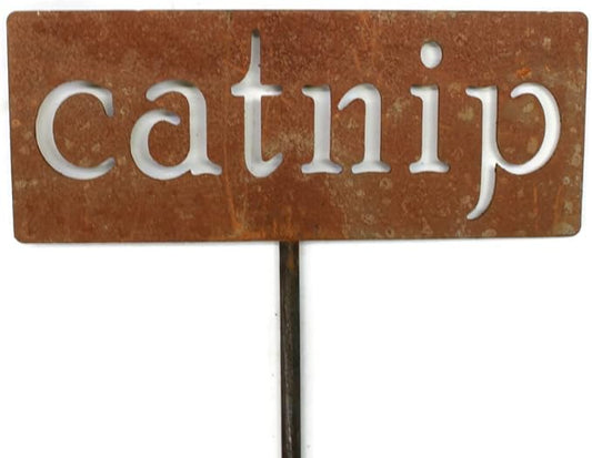 Classic Metal Garden Markers 19 Inches Tall (catnip, Naturally Rusted)