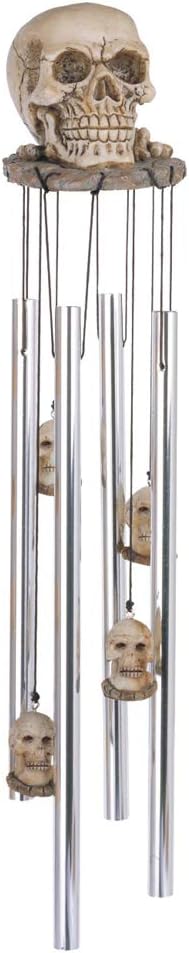 StealStreet SS-G-41877 Wind Chime Round Top Skull Hanging Garden Porch Decoration Windchime
