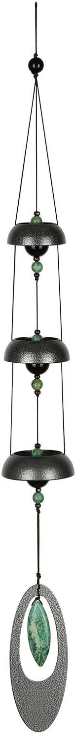 Woodstock Chimes Signature Collection, Woodstock Temple Bells 25'' Jade Wind Bells for Outdoor, Patio, Home or Garden Décor (TB3JAS)
