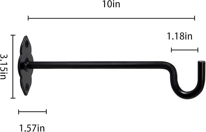 10 Inch 2 Pack Plant Hangers Outdoor or Indoor Plant Hooks Hanging Plant Bracket for Home Decor Bird Feeders