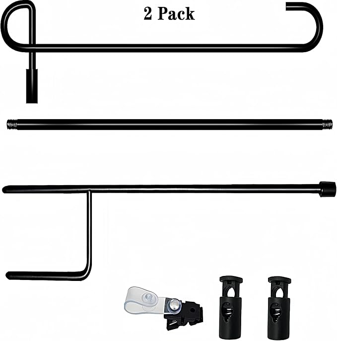 Garden Flag Pole Stand Holder,Akeydeco 2 Pack Garden Flags for Outside with Flag Stopper and Clip Waterproof Powder-Coated Paint for Flag Pole Holder for Outside House,Yard Flags for Outside