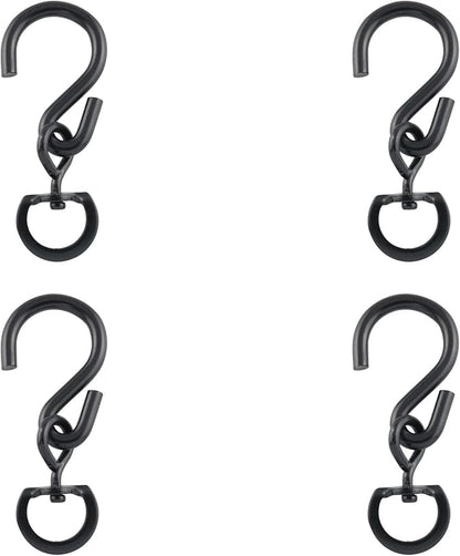 4pcs Swivel Plant Hanger Hooks Black Metal Outdoor Hanging Brackets Swivel Hooks for Hanging Plants Wind Chimes Bird Feeder