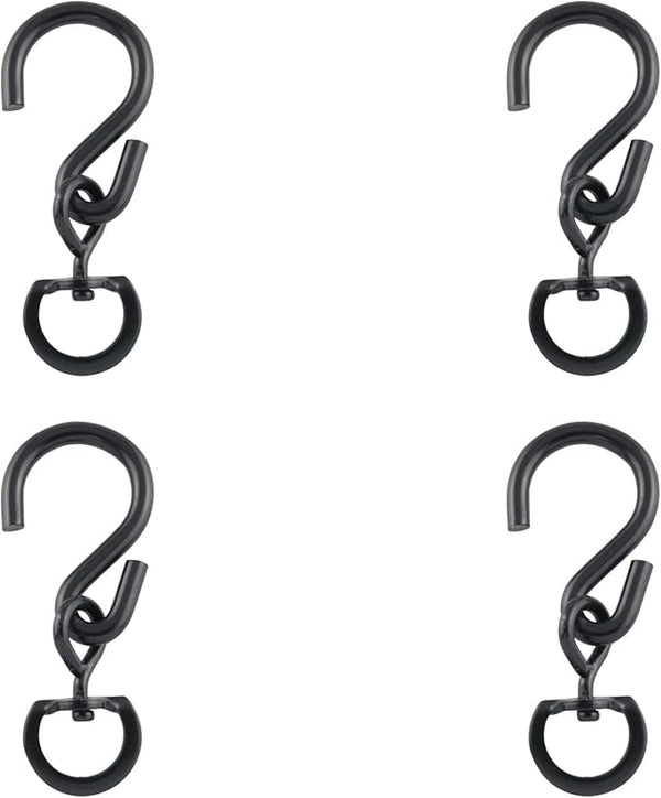 4pcs Swivel Plant Hanger Hooks Black Metal Outdoor Hanging Brackets Swivel Hooks for Hanging Plants Wind Chimes Bird Feeder