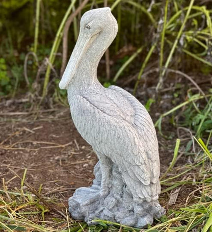 Stone Pelican Statue Concrete Pelican Sculpture Garden Bird Statue Handmade Pelican Decor for Home and Garden Yard Patio Decor