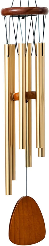 kathson Classic Wind Chimes for Outside, Memorial Windchimes for Loss of Loved One, Outdoor Deep Tone Aluminum Gift Wind Chime for Garden, Patio, Yard Zen Decoration, Gold