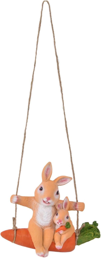 Gavigain Hanging Garden Pendant,Animal Model Rabbits Pattern Exquisitely Carved Romantic Feel Home Courtyard Decoration House Ornament