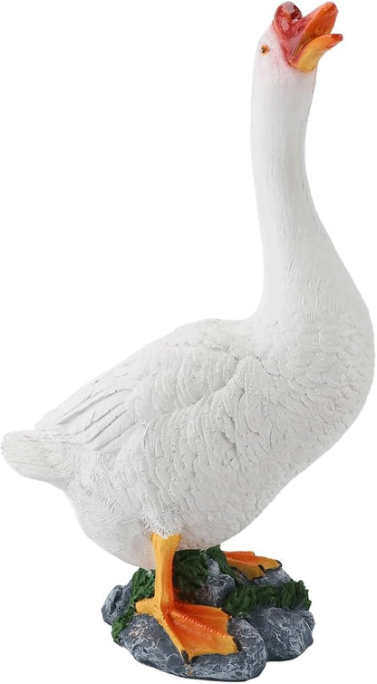 Garden Statues Goose Figurine Farm Animal Sculpture Lifelike Outdoor Statue for Pond Garden Decor Unique Design with Vibrant Colors Yard Ornaments Decor