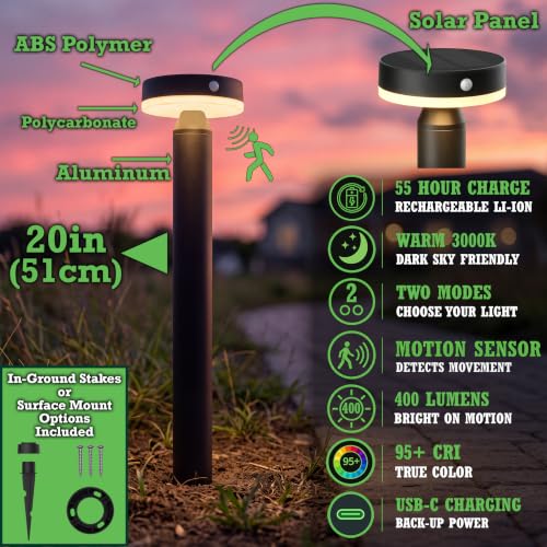 Solar Landscape Lights - Motion Sensor, 4pk