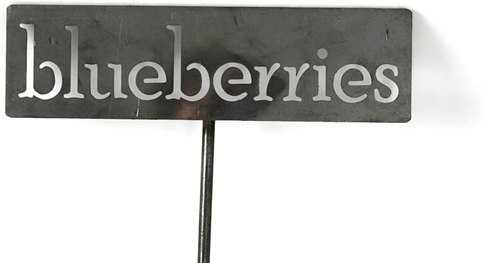 Classic Metal Garden Markers 19 Inches Tall (blueberries, Raw, Unfinished Steel (will rust with time))