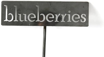 Classic Metal Garden Markers 19 Inches Tall (blueberries, Raw, Unfinished Steel (will rust with time))