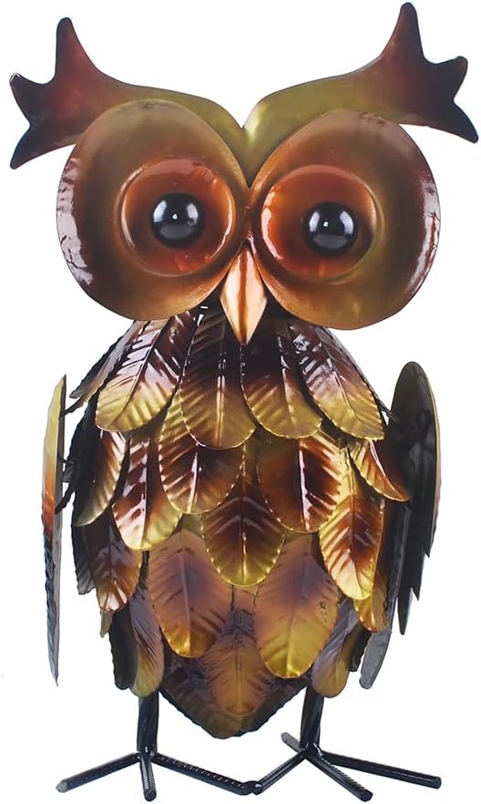 Owl Statue Creative Owl Sculpture Garden Decoration Metal Yard Art for Yard Outdoor Decoration
