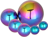 Stainless Steel Gazing Ball, 6 Pcs 50-150 mm Multi-Colour Mirror Polished Hollow Ball Reflective Garden Sphere, Pre-Drilled Gazing Globe for Home Garden Ornament Decorations
