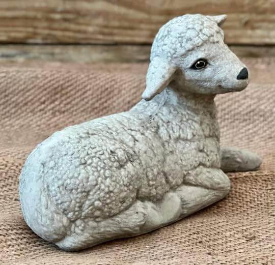 Realistic Lamb Handmade Religious Statue Outdoor Sculpture Garden Ornament Sheep Concrete Figure