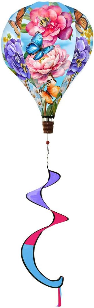 Briarwood Lane Butterflies and Peonies Hot Air Balloon Spinner