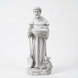 St Francis Garden Yard Decor Statues 28.74 Inch Saint Francis of Assisi Catholic Christian Lawn Patio Outdoor Sculptures Magnesium Oxide Stone Art Decorations，Dark Grey
