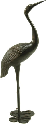 Merax Rust-Proof Aluminum Crane Garden Statues (Set of 2) - Dark Bronze Outdoor Bird Decor, Handcrafted Metal Art for Patio, Yard, or Pond, No Assembly Required