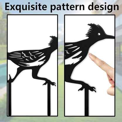 WADORN 2Pcs Metal Bird Garden Stake Statue, Running Birds Silhouette Decorative Farmhouse Stakes Metal Lawn Ornaments Cute Animal Lawn Art for Bird Lover Garden Backyard Outdoor Decorations
