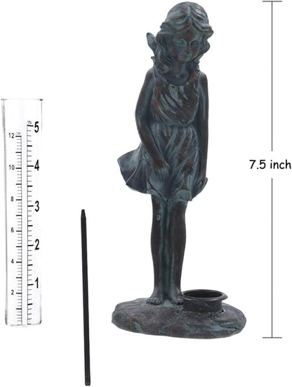Topadorn Rain Gauge Garden Stake Outdoor Glass Cute Professional Raingauge for Lawn Yard Patio Lady Angel Decor 2oz, 3.5" W x 3" D x 11.5" H