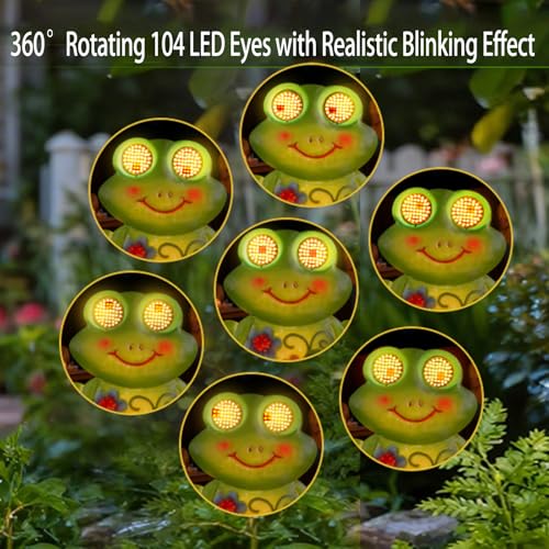 Solar Frog Pathway Lights - LED Blinking Eyes, IP65 Waterproof