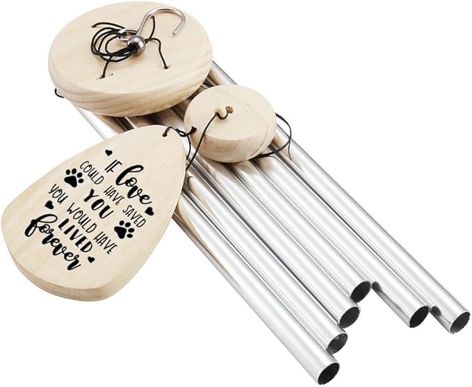 If Love Could Have Saved You Sympathy Gift for Friend Windchimes Décor Outside Outdoor Indoor Garden Yard Porch Patio, Pet Memorial Wind Chimes for Loss of Dog Paw Print