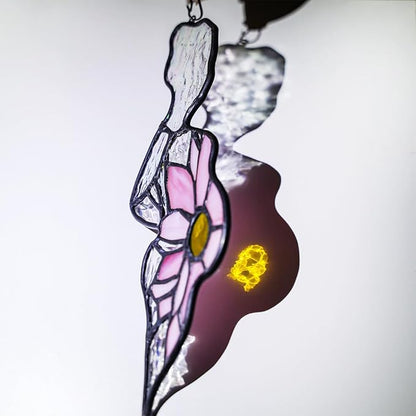 Pregnant Mother Decor Stained Glass Suncatcher for Window,Pregnant Mother Gifts for Mom Expecting Mothers on Mother's Day,Stained Glass Sunflower Gifts for Women Wife Maternity Giftss