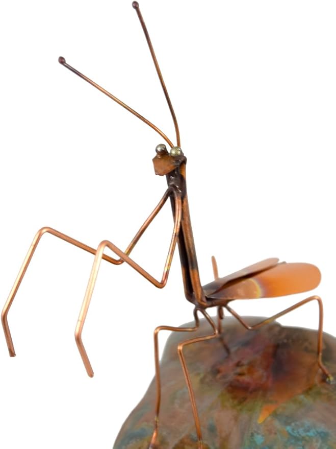 Modern Artisans Copper Praying Mantis Garden Sculpture & Stake, American Made