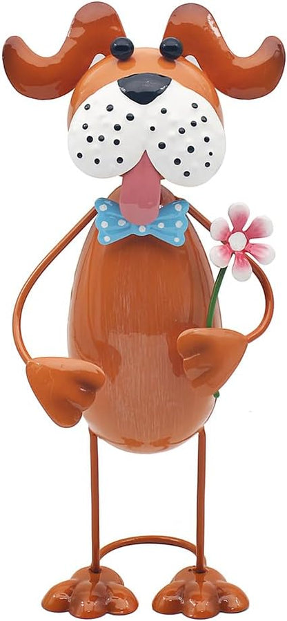 Lesser & Pavey Bright Eyes Brown Dog Garden Decor Patio Yard Lawn Decoration Ornament Statue