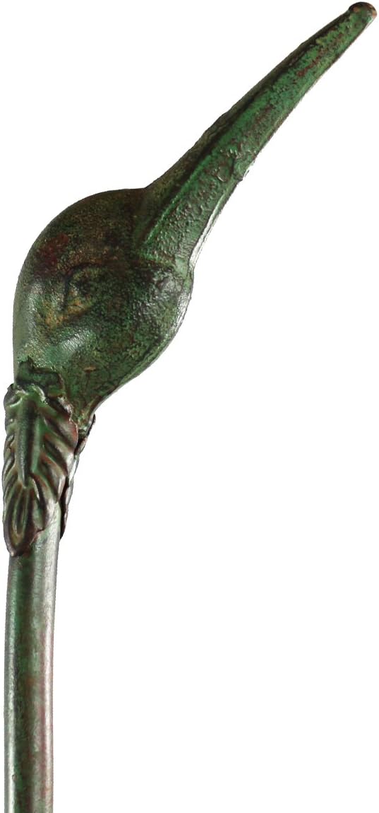 Seraphic Cast Iron Metal Crane/Heron Bird Garden Art Sculptures Statues for Indoor or Outdoor Lawn Decor, Antique Green, Set of 2