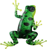 Frog Colorful Ornaments,Easy to Install,Anti-Rust Statue, Artwork Sculpture Hanging Wall Art for Outdoor Yard Fences Trees Entrance, Black Green