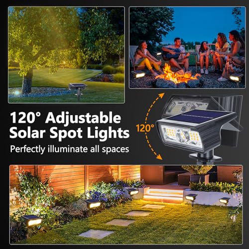 Toodour Solar Spot Light Outdoor - 2 Pack, 2 Modes