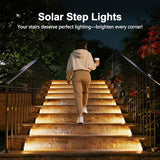 echosari 12 Pack Solar Step Lights for Outside 100 Lumen Ultra Bright