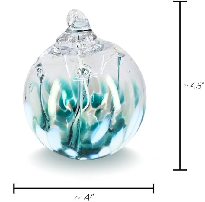 Luke Adams Handmade Glass Gazing Balls for Garden – Hand Blown Glass Gazing Ball for Yard Décor – Decorative Garden Globe (Waterfall)