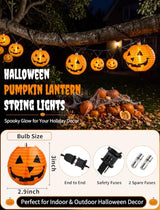Pumpkin String Lights 8.5FT - 10 LED Halloween Lanterns