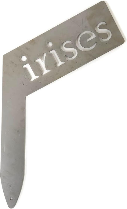 Planter Size Small Metal Garden Plant Vegetable Flower or Herb Markers 13.5 Inches Tall (irises, Raw, Unfinished Steel)