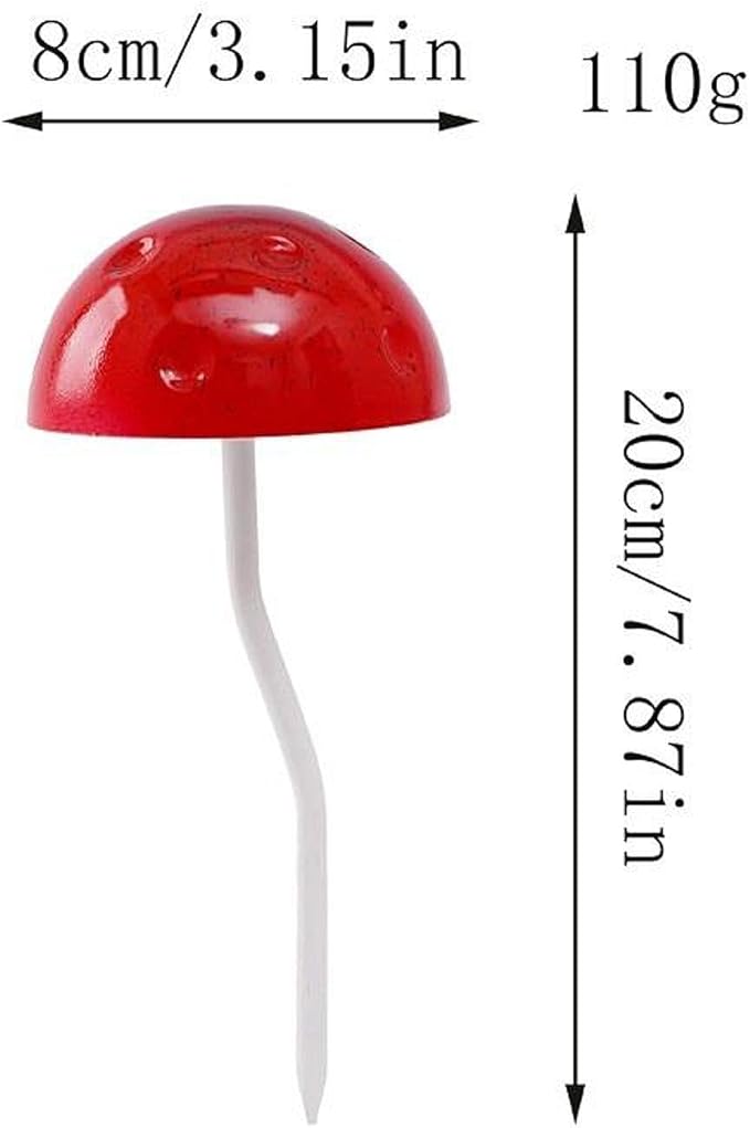 Fairy Garden Stake Decorative Figurine Yard Art for Pathway Terrace Lawn Porch Outdoor Decor- Red