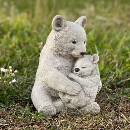 Bears Statue Garden Baby Bear Figurine Concrete Animals Sculpture Lawn Statue for Home and Garden