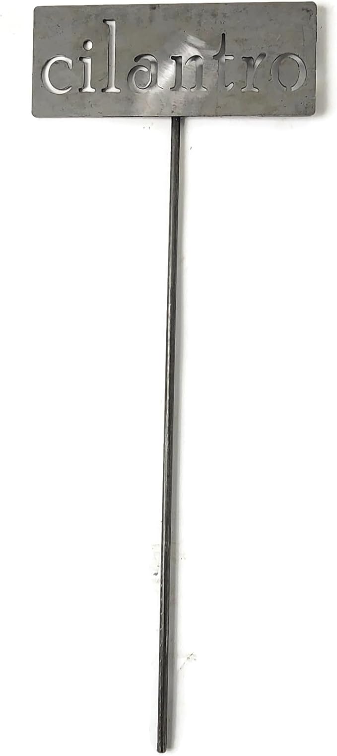 Classic Metal Garden Markers 19 Inches Tall (cilantro, Raw, Unfinished Steel (will rust with time))