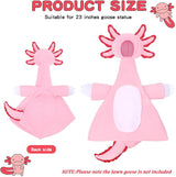 Axolotl Porch Goose Outfits for 23" Porch Goose Holiday Lawn Goose Cement or Plastic Statue Salamander Costume for Outdoor Yard Lawn Patio Decor