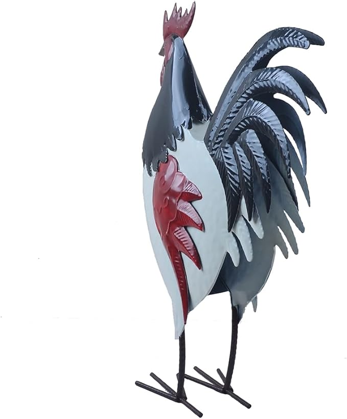 Rooster Statue Chicken Animal Sculpture Garden Decoration Metal Yard Art for Patio Lawn Backyard Outdoor Decoration