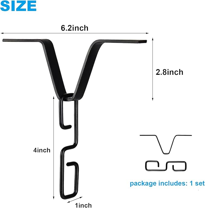 2 PCS Rain Chain Gutters Adapter Clip - V Shaped Hook Hanger Garden Rain Catcher System, Water Diverter Accessories (2 PCS, Black)