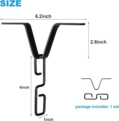 2 PCS Rain Chain Gutters Adapter Clip - V Shaped Hook Hanger Garden Rain Catcher System, Water Diverter Accessories (2 PCS, Black)