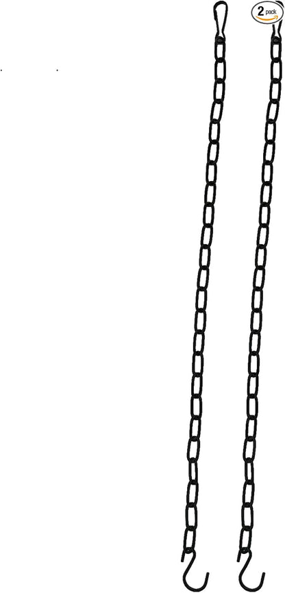 Black Hanging Plant Chains Kit, 10-Inch Adjustable Plant Hangers with Hooks for Hanging Baskets, Bird Feeders, Wind Chimes, Planters and Porch Signs 2Pack