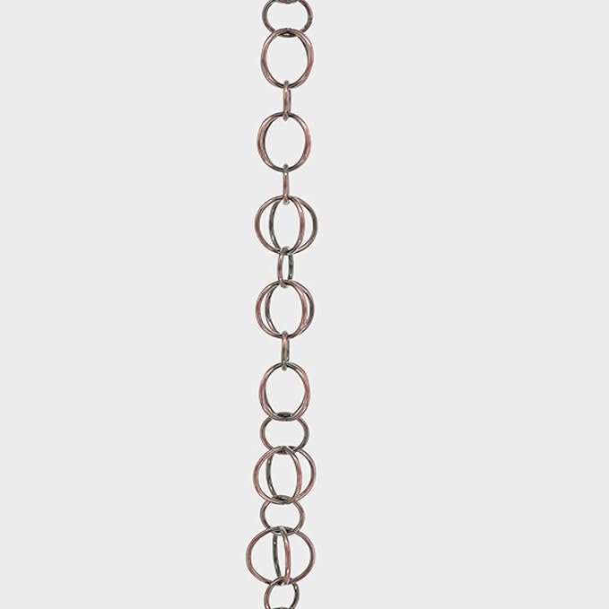 Rain Chains for Gutters Downspouts Outside-Decorative Rain Chain Metal Cups,Adjustable Hanging Rain Hutter Chain,Replacement for Downspout,Vintage Copper Rain Catcher bronze-5m(16.5ft)