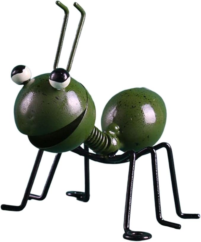 Garden Sculpture Metal Ants Hanging Wall Art Garden Lawn Yard Landscaping Decoration Home Gardening Gift Ornament (Green)
