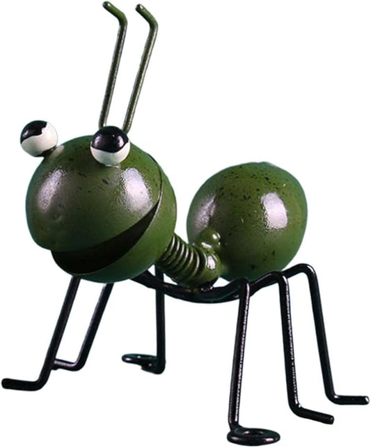 Garden Sculpture Metal Ants Hanging Wall Art Garden Lawn Yard Landscaping Decoration Home Gardening Gift Ornament (Green)