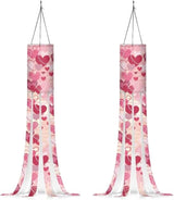Jeiento 2PCS Valentine's Day Windsock for Outside Sweet Heart Windsock Flag with Hook Recycle 40-Inch Garden Wind Socks for Valentine's Day Home Yard Outdoor Decor Party Supplies