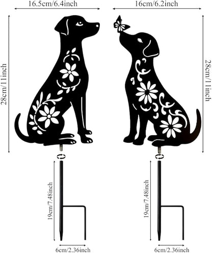 Dog Metal Decorative Garden Stakes, Dachshund Unique Gifts for Dog Lovers, Garden Decor for Outside, Yard Art, Patio, Outdoor Decor, Garden Decorations, Lawn Ornaments (2 Pack)