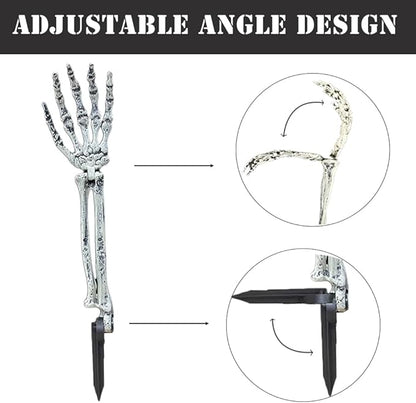 AISENO 12PC Realistic Skeleton Arm Stakes Halloween Decorations for Lawn Stakes Garden Groundbreaker Halloween Skeleton Decoration