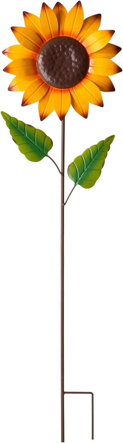 Glitzhome Fall Decorations Outdoor 42" Metal Giant Sunflower Yard Stake or Hanging Sign for Home Outside Garden Lawn Porch Thanksgiving Decorating