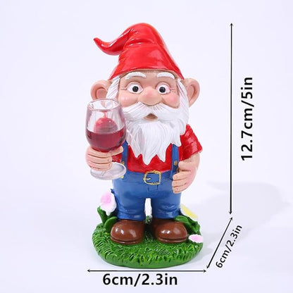 Garden Gnome Statue, 12 inch Outdoor Lawn Decoration, Weather Resistant Resin, Freestanding